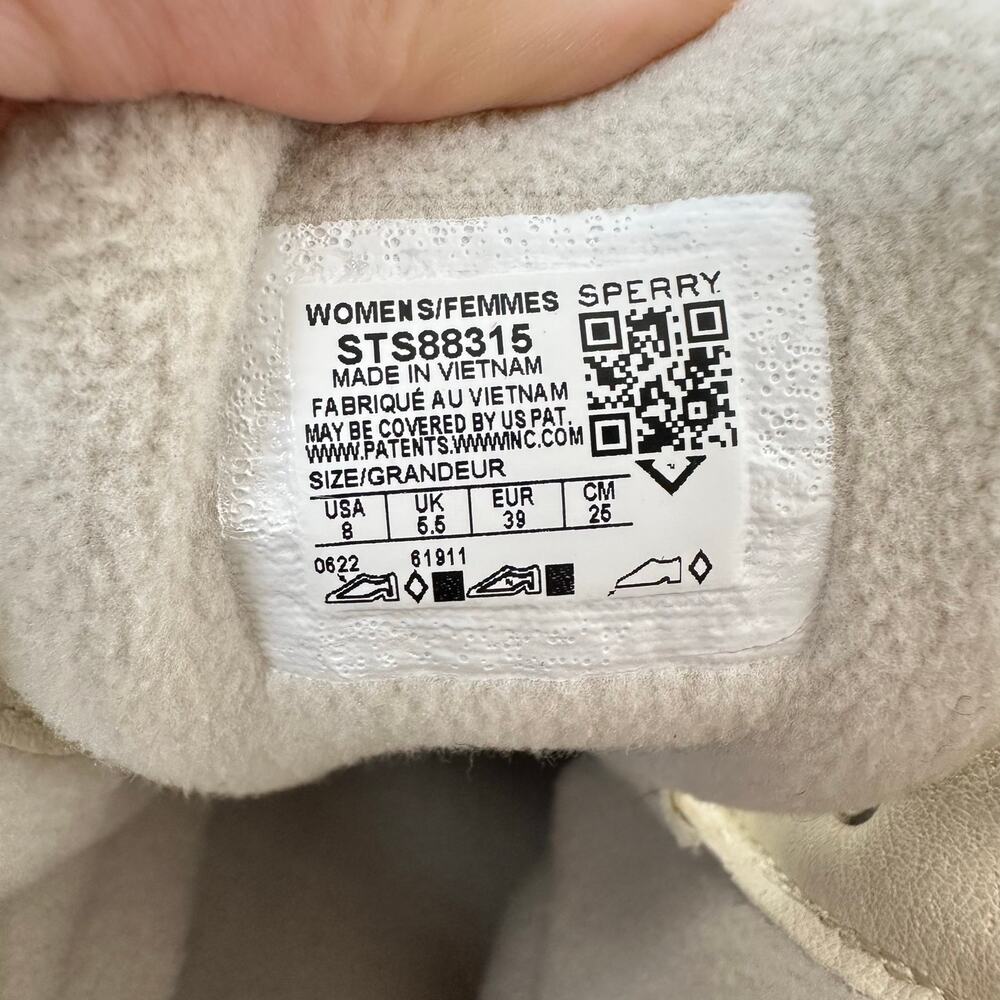 Sperry Top Sider Saltwater Ivory Leopard Duck Boots Snow Rain Waterproof Size 8 - Picture 5 of 7
